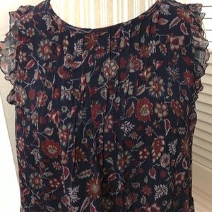 Floral Joie Blouse w/Ruffled Sleeves